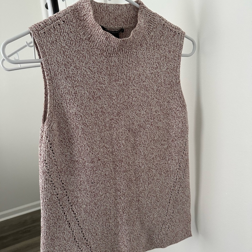 White House Black Market Sleeveless Cowl Neck Sweater in Pink